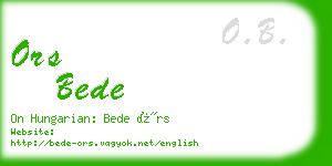 ors bede business card